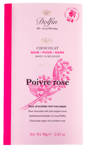 Dolfin Zartbitterschokolade mit rosa Pfeffer