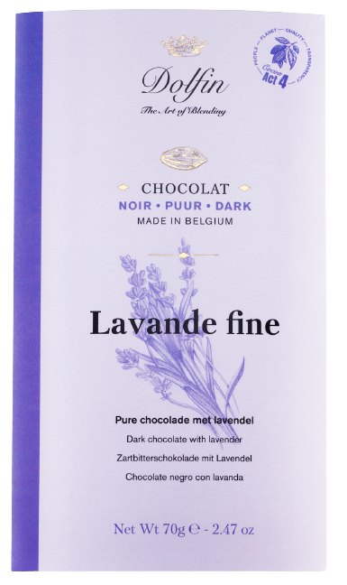 Dolfin Zartbitterschokolade mit Lavendel
