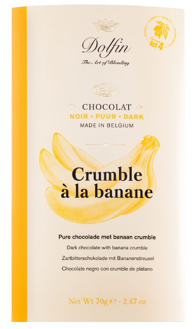 Dolfin Zartbitterschokolade mit Bananen-Crumble