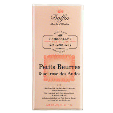 Dolfin Vollmilchschokolade mit Butterkeks und rosa Salz - L'ÉPICERIE